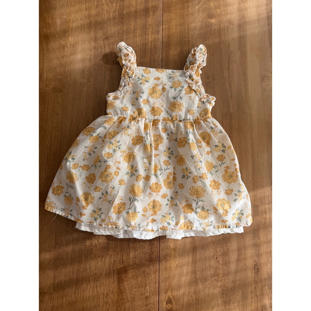 Cynthia Rowley Baby Girl Yellow Floral Ruffle Strap Dress 18M